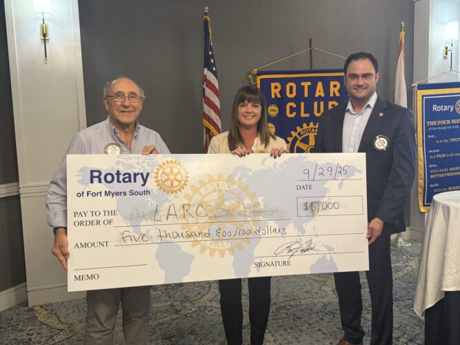 LARC receives $5,000 grant from Rotary Club of Fort Myers South